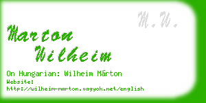 marton wilheim business card