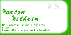 marton wilheim business card